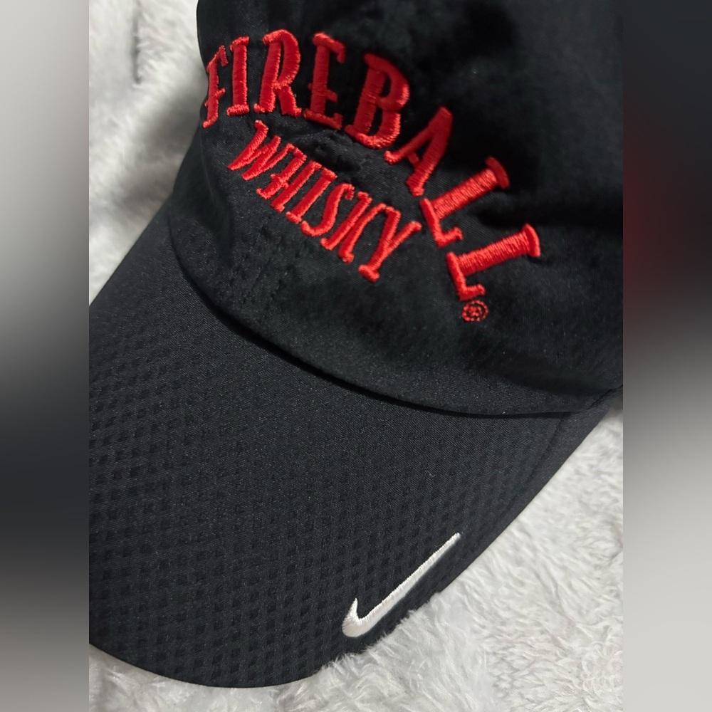 Nike Fireball Whisky Black Cap with White Swoosh - Picture 2 of 3